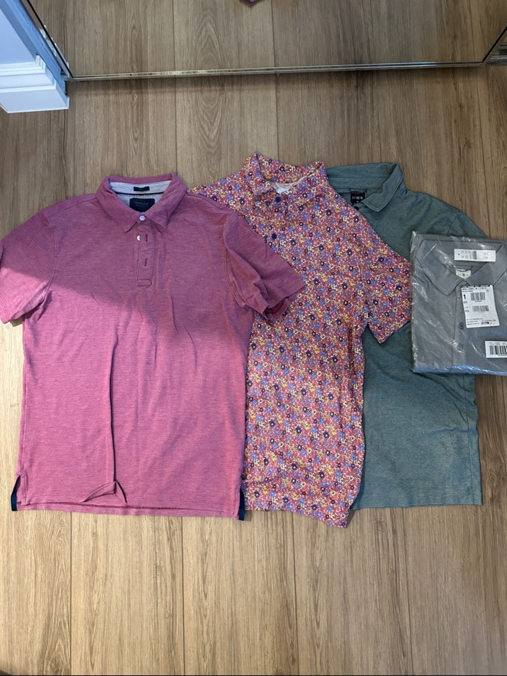 Men's Pink Heather Polo Shirt, Short Sleeve Casual Polo